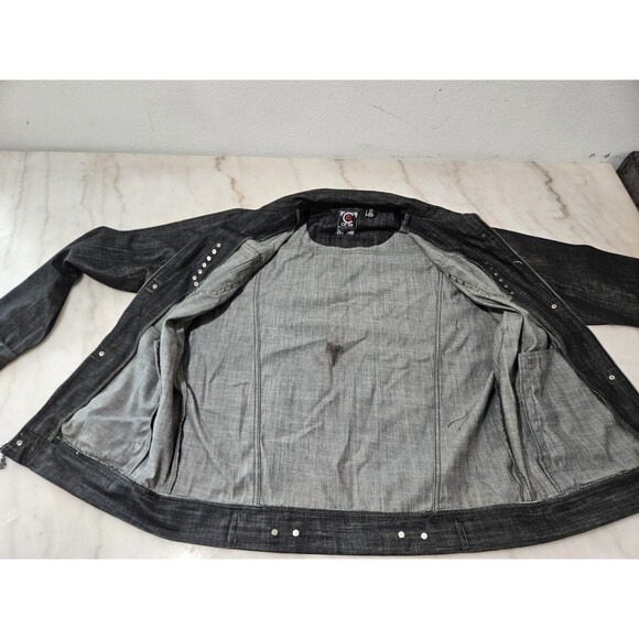 NWT CEZER Denim Jacket Men’s Black Embroidered Patches 100% Cotton Size 2X - Picture 3 of 12